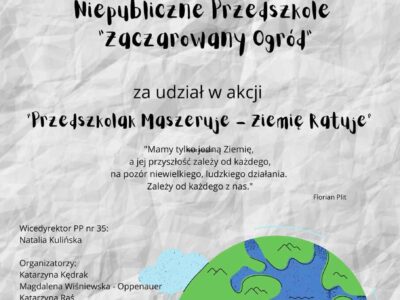 „Przedszkolak Maszeruje-Ziemię Ratuje”