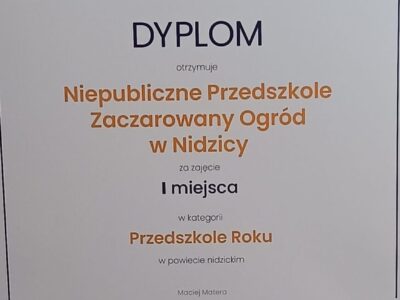 I&nbsp;miejsce w&nbsp;kategorii „Przedszkole Roku” w&nbsp;powiecie nidzickim